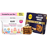 bb Combo Plush Pads 16 L, 12 XL, 4 Liners + Let’s Try Oats Choco Chip Cookies 200 g Combo 2 Items