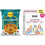 bb Combo Plush Ultra Thin Pads 8XL, 6XXL, 2 Liners + Let’s Try Kerala Garlic Mixture 180g Combo 2 Items