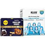 bb Combo Plush Ultra Thin XXL 12 Pads & 2 Liners + Let’s Try Oats Choco Chip Cookies 200g Combo (2 Items)