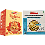 Sattviko Peri Peri Makhana & Foodyoga Pink Salt & Pepper Makhana Snack, Each 40g Combo (2 Items)
