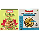 Sattviko Sweet Chilli Makhana & Foodyoga Pink Salt & Pepper Makhana Snack, Each 40 g Combo (2 Items)