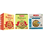 Sattviko Peri Peri Makhana & Sweet Chilli Makhana & Foodyoga Pink Salt & Pepper, Each 40g Combo (3 Items)