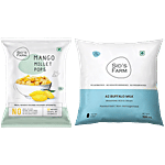 Sids Farm Mango Millet Pops, 3x30 g + A2 Buffalo Milk, 500 ml Combo (2 Items)