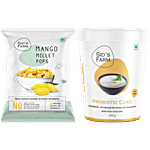 Sids Farm Mango Millet Pops, 3x30 g + Probiotic Curd, 400 g Combo (2 Items)