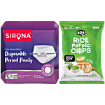 bb Combo Sirona Disposable PeriodPanty,XL-XXL,5pcs+BRBPudinaPunchFlavourRice Popped Chips Combo (2 Items)