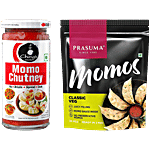 bb Combo Ching's Secret Momo Chutney, 250 g + Prasuma Classic Veg Momos, 24 pcs Combo (2 Items)