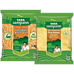 Tata Sampann Unpolished Arhar/Toor Dal + Fine Gram Flour/Besan, 1 kg Each Combo (2 items)