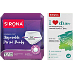 bb Combo Disposable Period Panty - XL-XXL&Oxo Biodegradable Sanitary Disposal Bags Combo