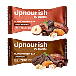 Upnourish by Pluckk Cocoa Hazelnut 15g Plant Protein Bar + Cafe Mocha 15g Plant Protein Bar, 50g Each Combo (2 Items)