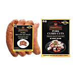 MeisterWurst Pork Bacon Smoked Sausage, Meat 75%, No Soya 200 g + Pork Curry Cuts 500 g Combo (2 Items)