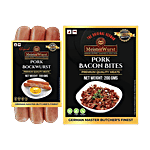 MeisterWurst Pork Bockwurst Smoked Sausage, Meat 80%, No Soya 200 g + Pork Bacon Bites, Pork Meat 75%, No Soya 200 g Combo (2 Items)
