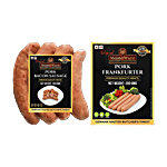 MeisterWurst Pork Bacon Smoked Sausage, Meat 75%, No Soya 200 g + Pork Frankfurter, Meat 80%, No Soya 200 g Combo (2 Items)