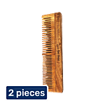 Nat Habit Oil Soaked Neem Wood Dual Tooth Comb 2x1 pc (Multipack)