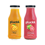 Pluckk Cold Pressed Mango Juice + Chilli Guava Juice, Each 250 ml Combo (2 Items)