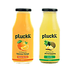 Pluckk Cold Pressed Valencia Orange Juice + Pineapple Juice, Each 250 ml Combo (2 Items)