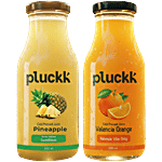 Pluckk Cold Pressed Valencia Orange Juice + Pineapple Juice, Each 250 ml Combo (2 Items)