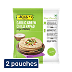 Mother's Recipe Garlic Green Chilli Papad 2x180 g Pouch (Multipack)
