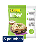Mother's Recipe Garlic Green Chilli Papad 3x180 g Pouch (Multipack)