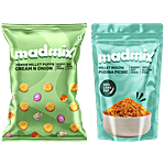 Madmix Pudina Picnic Jowar Bhujia125 g+Cream & Onion Jowar Millet Puffs50 g Combo (2 items)