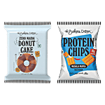 The Baker's Dozen Masala Mania Multigrain Protein Chips 45g + Zero Maida Donut Cake 42g Combo (2 Items)