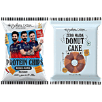 The Baker's Dozen Masala Mania Multigrain Protein Chips 45g + Zero Maida Donut Cake 42g Combo (2 Items)