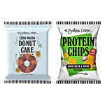 The Baker's Dozen Sour Cream & Onion Multigrain Protein Chips 45 g + Zero Maida Donut Cake 42 g Combo (2 Items)