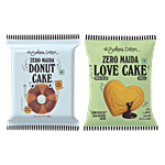 The Baker's Dozen Vanilla Zero Maida Love Cake 40 g + Zero Maida Donut Cake 42 g Combo (2 Items)