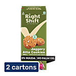Right Shift Jaggery Atta Cookies - No Palm Oil & Refined Sugar, 0% Maida 2x120 g (Multipack)