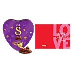 bb Combo Cadbury Dairy Milk Silk Heart Chocolate 135g + Oye Happy Cutest Valentine Card Combo (2 items)