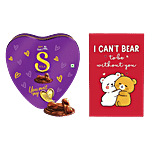 bb Combo Cadbury Dairy Milk Silk Heart Chocolate 135 g + Oye Happy Sweet Teddy Bears Card Combo (2 items)