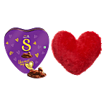 bb Combo Cadbury Dairy Milk Silk Heart Chocolate 135 g + JBG Heart Cushion Pillow Red Combo (2 items)
