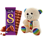 bb Combo Cadbury Dairy Milk Silk Chocolate Bar 144 g + Just Bear Stripe Mylor Soft Toy 1 pc Combo (2 items)