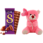 bb Combo Cadbury Dairy Milk Silk Chocolate 144 g+Just Bear Teddy With Heart On Ear 1 pc Combo (2 items)