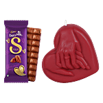 bb Combo Cadbury Dairy Milk Silk Chocolate Bar 144 g + Heart Shaped Candle 1 pc Combo (2 items)