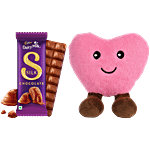 bb Combo Cadbury Dairy Milk Silk Chocolate 144 g + Smiley Heart Plush Keychain Pink 1 pc Combo (2 items)