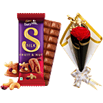 bb Combo Cadbury Dairy Milk Silk Fruit & Nut 129 g + Eternal Blooms Red Bouquet 1 pc Combo (2 items)