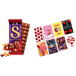 bb Combo Cadbury Dairy Milk Silk Fruit & Nut 129 g + Love Greeting Cards Set 8 pcs Combo (2 items)