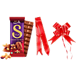 bb Combo Cadbury Dairy Milk Silk Fruit & Nut 129 g + CS Gift Bow Red 10 pc Combo (2 items)