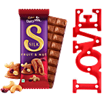 bb Combo Cadbury Dairy Milk Silk Fruit & Nut 129 g + LED Love Marquee Sign Red 1 pc Combo (2 items)