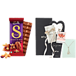 bb Combo Cadbury Dairy Milk Silk Fruit & Nut 129 g + FNP Love Knot Gift Set 3pcs Combo (2 items)