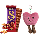 bb Combo Cadbury Dairy Milk Silk Fruit & Nut 129 g + Smiley Heart Keychain Cherry 1 pc Combo (2 items)