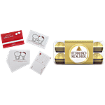 bb Combo Ferrero Rocher Hazelnut & Milk Chocolate 200 g + Love Post Cards Set Red & White Combo (2 items)
