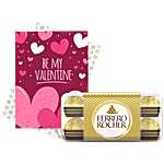 bb Combo Ferrero Rocher Hazelnut & Milk Chocolate 200 g + Be Mine Valentine's Card 1 pc Combo (2 items)