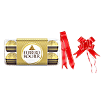 bb Combo Ferrero Rocher Hazelnut & Milk Chocolate 200 g + CS Gift Bow Red 10 pcs Combo (2 items)