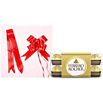 bb Combo Ferrero Rocher Hazelnut & Milk Chocolate 200 g + CS Gift Bow Red 10 pcs Combo (2 items)