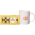 bb Combo Ferrero Rocher Hazelnut Chocolate 100 g + Clay Craft Swiss Pebble Mug 320 ml Combo (2 items)