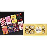 bb Combo Ferrero Rocher Hazelnut Chocolate 100 g+House of Festival Valentine Cards 8 pcs Combo (2 items)