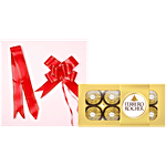 bb Combo Ferrero Rocher Hazelnut Chocolate 100 g + Creative Space Red Gift Bow 10 pcs Combo (2 items)