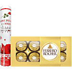 bb Combo Ferrero Rocher Hazelnut Chocolate 100 g + Party Propz Rose Petals Cannon 30 cm Combo (2 items)