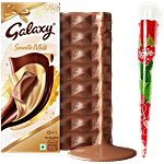 bb Combo Galaxy Smooth Milk Chocolate Bar 110 g+Desidiya Artificial Scented Red Rose 1 pc Combo (2 items)